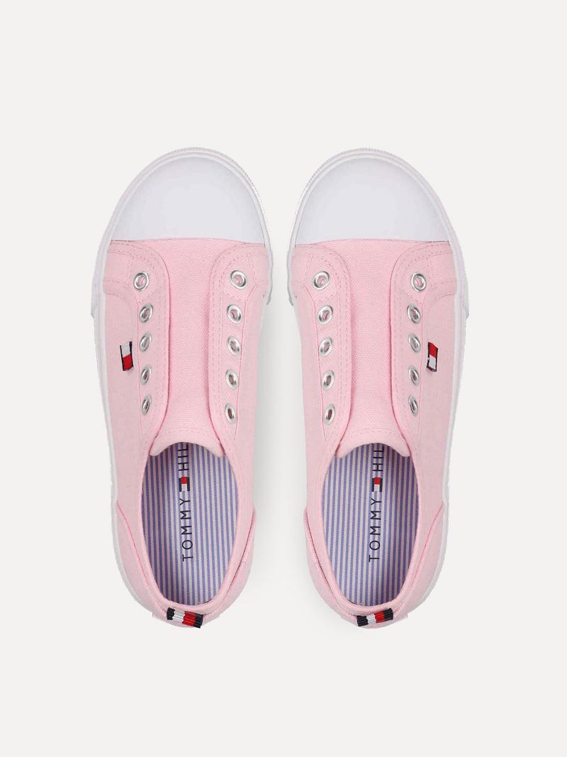 Lány Tommy Hilfiger Kids’ Pink Laceless Tornacipő Rózsaszín | HU 1993NWY